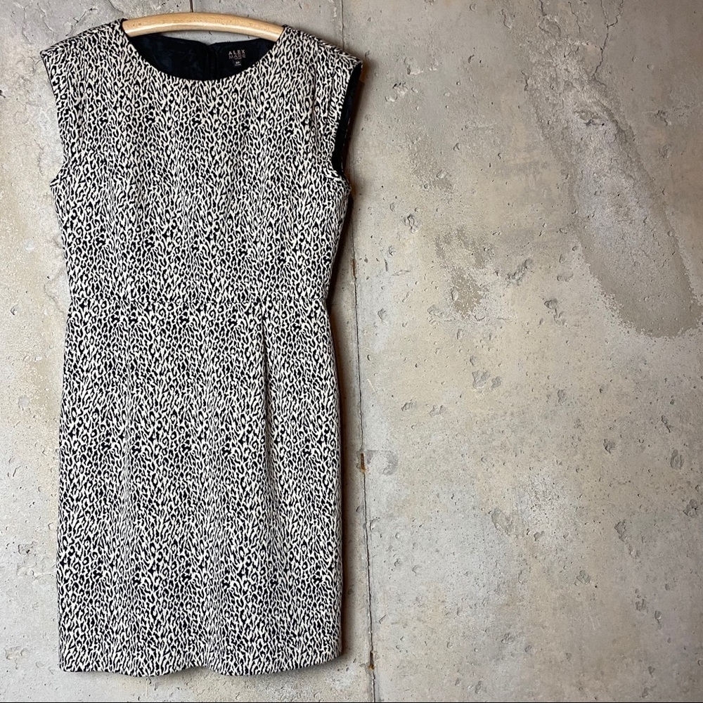 Alex Marie off white black animal print dress